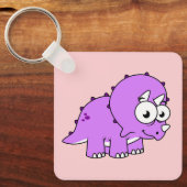 Schattigee illustratie van een Triceratops. Sleutelhanger (Voorkant)