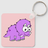 Schattigee illustratie van een Triceratops. Sleutelhanger (Achterkant)