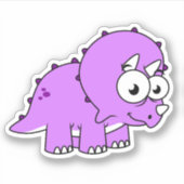 Schattigee illustratie van een Triceratops. Sticker (Voorkant)