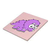 Schattigee illustratie van een Triceratops. Tegeltje (Zijkant)