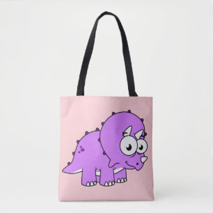 Schattigee illustratie van een Triceratops. Tote Bag