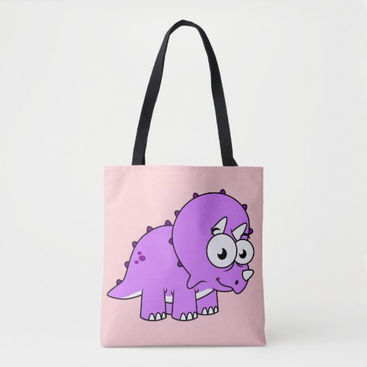 Schattigee illustratie van een Triceratops. Tote Bag (Voorkant)