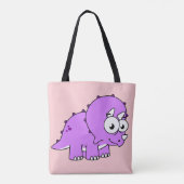 Schattigee illustratie van een Triceratops. Tote Bag (Achterkant)