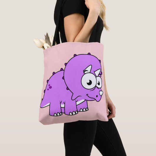 Schattigee illustratie van een Triceratops. Tote Bag (Dichtbij)