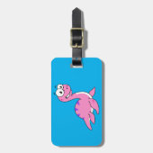 Schattigee illustratie van het monster van Loch Ne Bagagelabel (Voorkant verticaal)