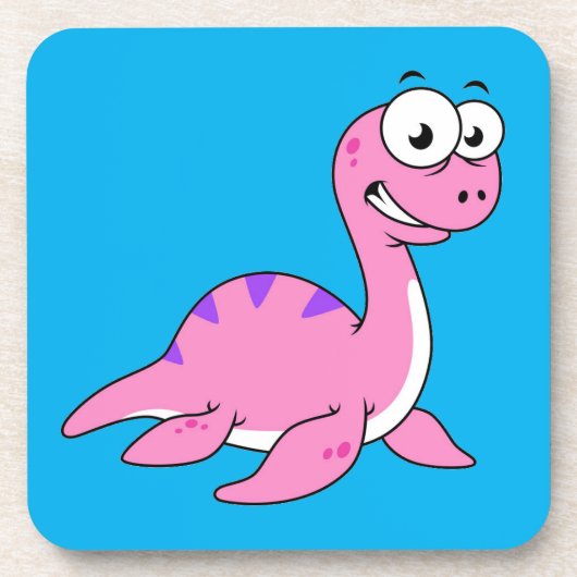 Schattigee illustratie van het monster van Loch Ne Bier Onderzetter (Voorkant)