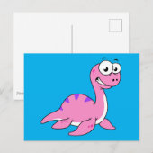 Schattigee illustratie van het monster van Loch Ne Briefkaart (Voorkant / Achterkant)