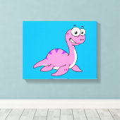 Schattigee illustratie van het monster van Loch Ne Canvas Afdruk (Insitu (Houten vloer))