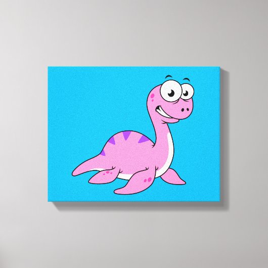 Schattigee illustratie van het monster van Loch Ne Canvas Afdruk (Voorkant)
