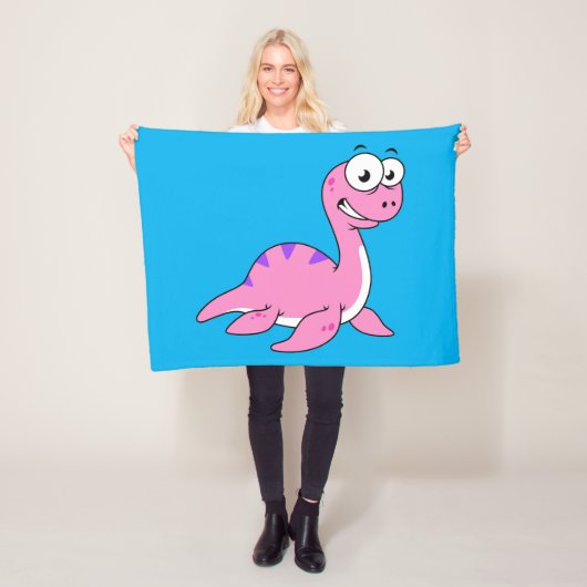 Schattigee illustratie van het monster van Loch Ne Fleece Deken (In situ)