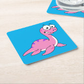 Schattigee illustratie van het monster van Loch Ne Kartonnen Onderzetters (Schuin)