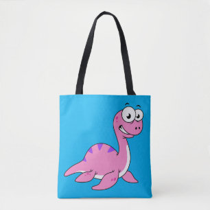 Schattigee illustratie van het monster van Loch Ne Tote Bag
