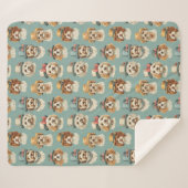 Schattigee illustratie van honden in Petten Sherpa Deken (Voorkant (horizontaal))