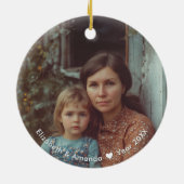 Schattigee illustratie van moeder en kind | Moeder Keramisch Ornament (Achterkant)