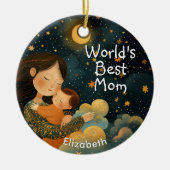 Schattigee illustratie van moeder en kind | Moeder Keramisch Ornament (Voorkant)