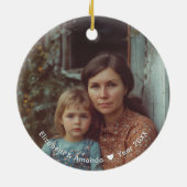 Schattigee illustratie van moeder en kind | Moeder Keramisch Ornament (Achterkant)