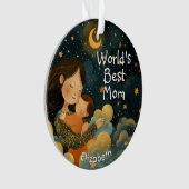 Schattigee illustratie van moeder en kind | Moeder Ornament (voorkant)