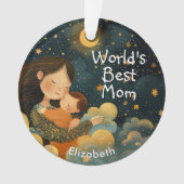 Schattigee illustratie van moeder en kind | Moeder Ornament (voorkant)