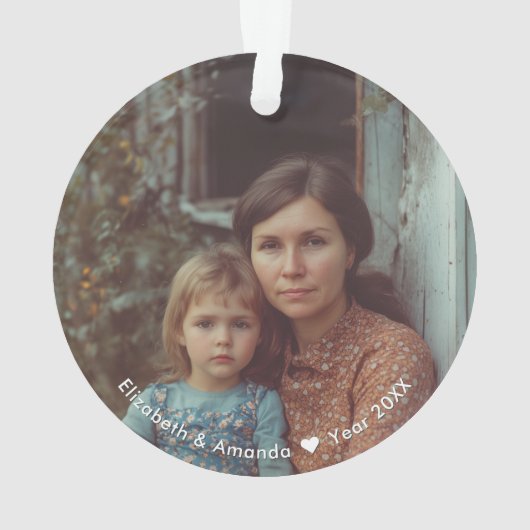 Schattigee illustratie van moeder en kind | Moeder Ornament (achterkant)