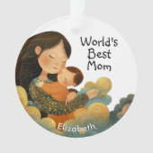 Schattigee illustratie van moeder en kind | Moeder Ornament (voorkant)