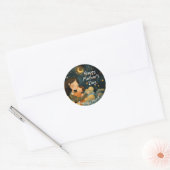 Schattigee illustratie van moeder en kind | Moeder Ronde Sticker (Envelop)