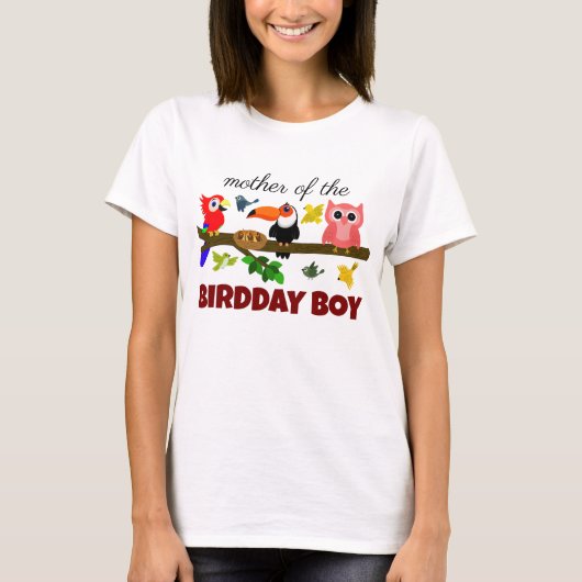 Schattigee Illustratie Vogels Mom's Bird Verjaarda T-shirt (Voorkant)