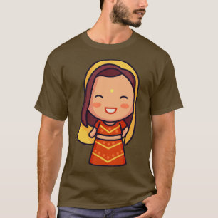 Schattigee Indiase bruid in traditionele kleding t T-shirt