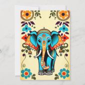 Schattigee Indiase bruiloft olifant mehndi sjabloo Kaart (Achterkant)