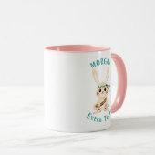 Schattigee Indiase konijntje, personaliseer naam & Mok (Voorkant rechts)