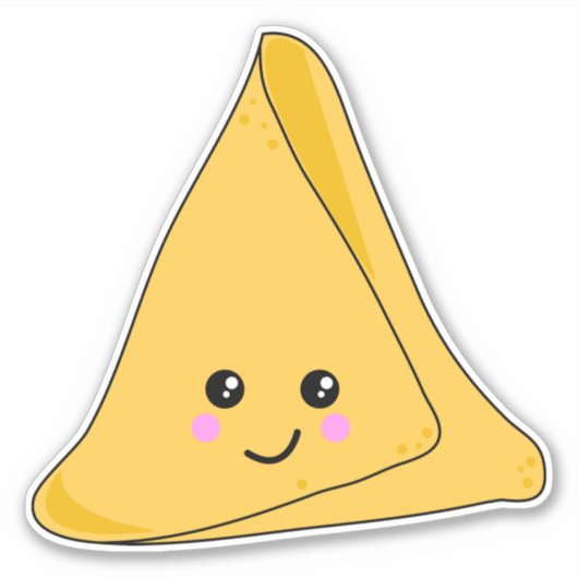 Schattigee Indiase Samosa Kawaii Karakter Sticker (Voorkant)