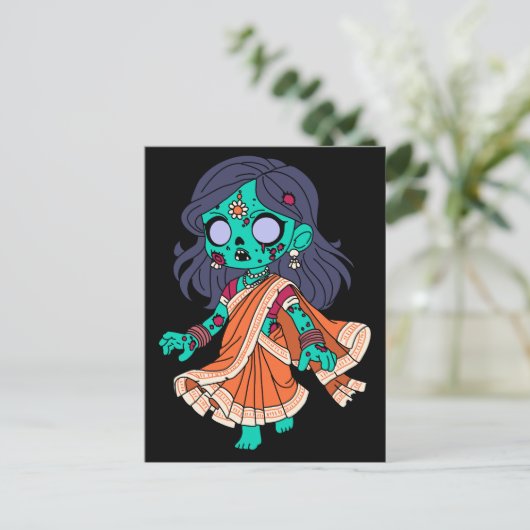 Schattigee Indiase zombie Briefkaart (Staand voorkant)