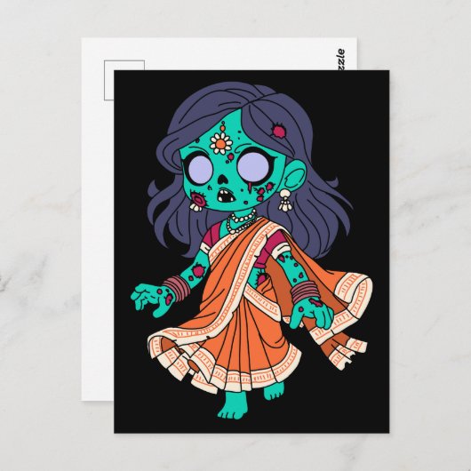 Schattigee Indiase zombie Briefkaart (Voorkant / Achterkant)