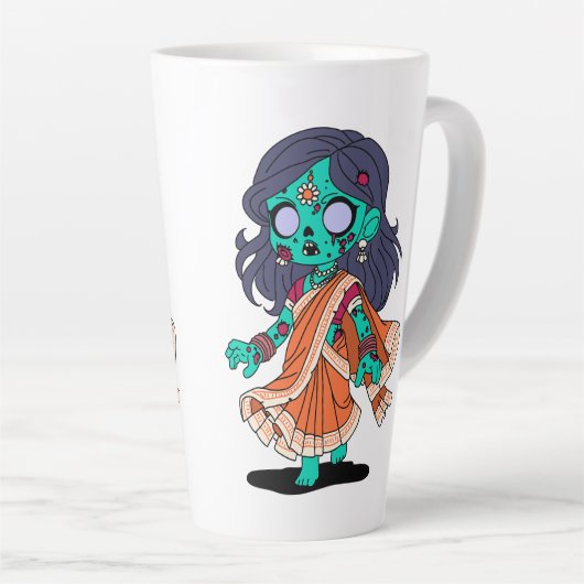 Schattigee Indiase zombie Latte Mok (Rechterhoek)