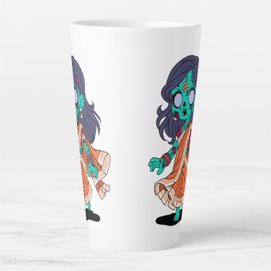 Schattigee Indiase zombie Latte Mok (Voorkant)