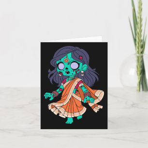 Schattigee Indiase zombie Notitiekaartje