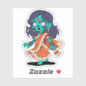 Schattigee Indiase zombie Sticker (Vel)