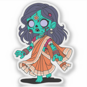 Schattigee Indiase zombie Sticker