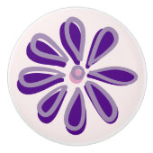 Schattigee Indigo Flower Doodle Keramische Knop (Voorkant)