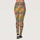Schattigee ingewikkelde florale zachte kleur Leggi Leggings (Achterkant)