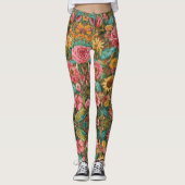 Schattigee ingewikkelde florale zachte kleur Leggi Leggings (Voorkant)