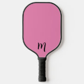 Schattigee Initialen op Roze | monogram Pickleball Paddle (Voorkant)