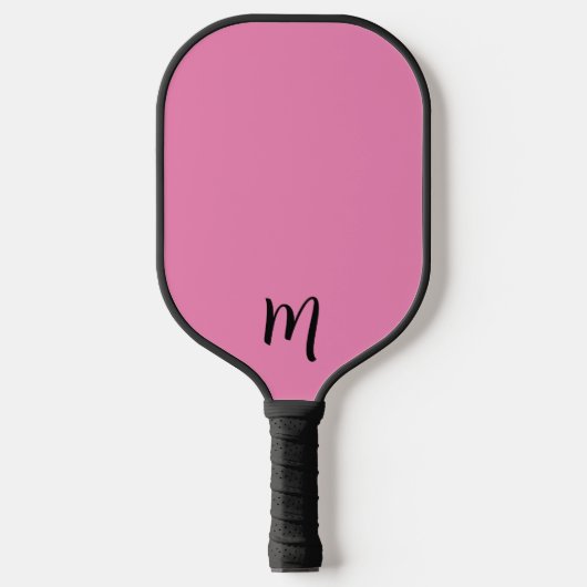 Schattigee Initialen op Roze | monogram Pickleball Paddle (Voorkant)