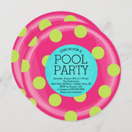 Schattigee Inner Tube Floatie Summer Pool Party Kaart (Voorkant / Achterkant)