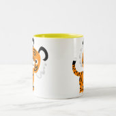 Schattigee Inquisitieve Cartoon Tijger Mok (Center)