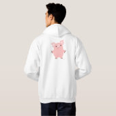 Schattigee Inquisitive Cartoon Pig Hooded Sweatshi Hoodie (Achterkant volledig)