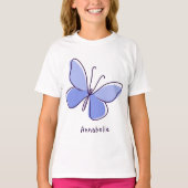Schattigee Insectenvlinder in Blauw Violet en Naam T-shirt (Voorkant)