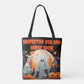 Schattigee inspecteur Boo en Snoep Crew Tote Bag (Achterkant)