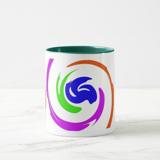 Schattigee Inspirerend levendige kleurrijke Abstra Mok (Midden)