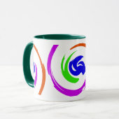 Schattigee Inspirerend levendige kleurrijke Abstra Mok (Voorkant links)