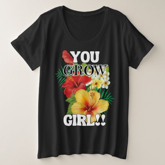 Schattigee & Inspirerende Bloem Grote Maat T-shirt (Design voorkant)